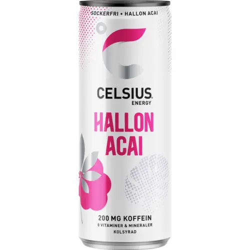 24 x Celsius Hallon Acai 355ml Sokeriton Juoma.