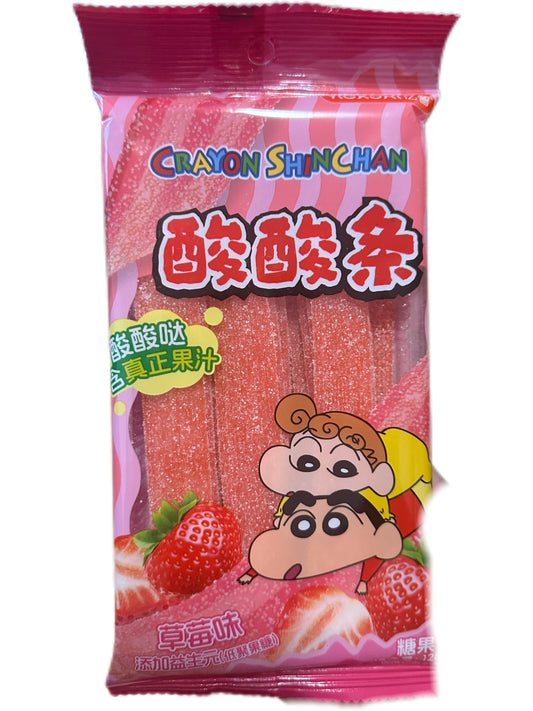 Crayon Shinchan Strip Sour Candy Strawberry Flavor 128g