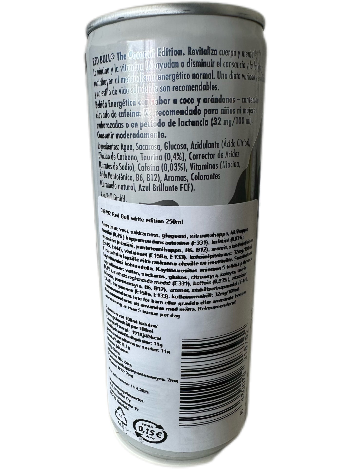 Red Bull White Edition 250ml (sis. pant 0,15€)
