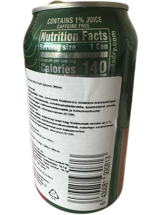 Canada Dry Fruit Splash 355ml