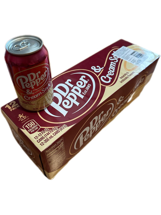 12 x DrPepper Cream Soda 355ml (sis. pantit)